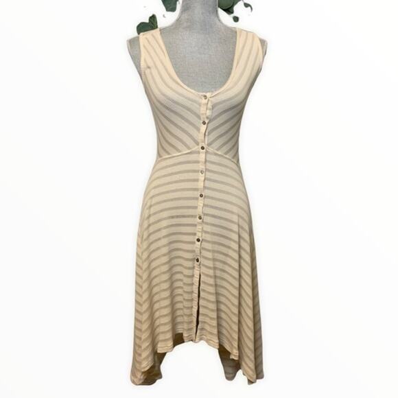 Anthropologie Postmark Striped Asymmetrical Button Down Dress Small - Picture 2 of 10